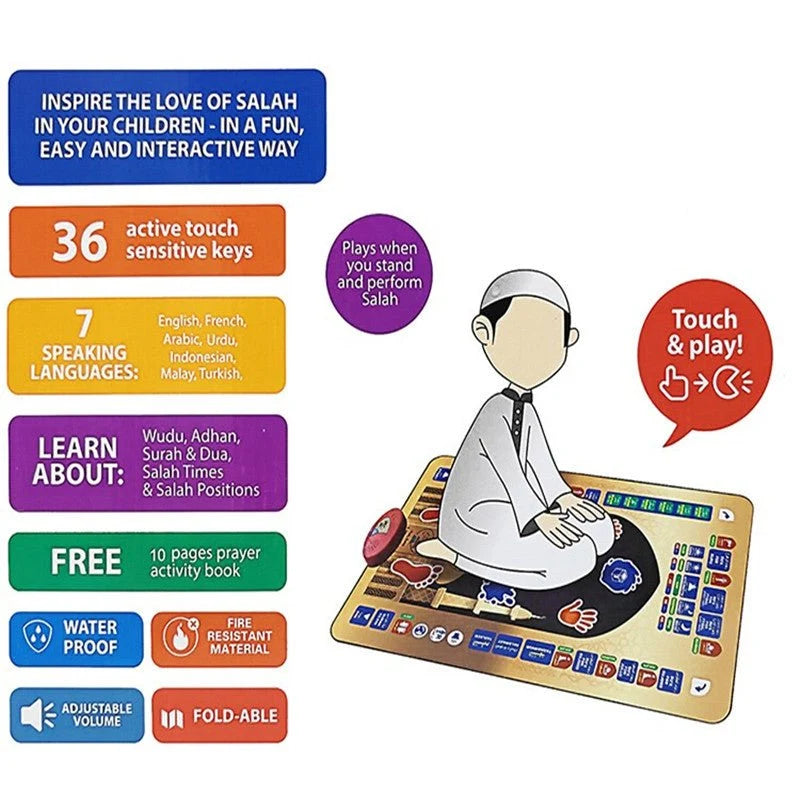 Islamic Educational Prayer Mat for Kids
